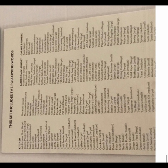 New Rae Dunn 180 Organizing Labels Gold Lettering on Ivory Labels Rae Dunn Font - Picture 4 of 13